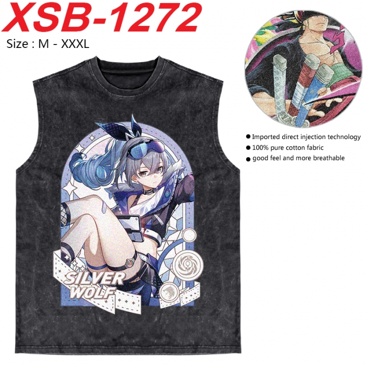 Honkai: Star Rail Anime pure cotton wash vest T-shirt 250g M-3XL  XSB-1272