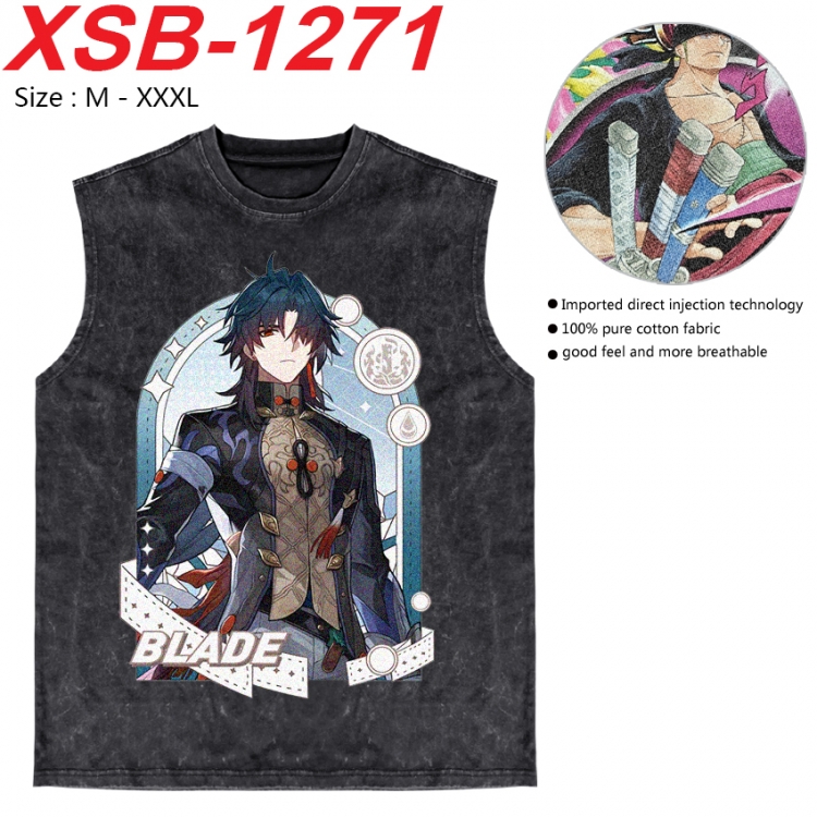 Honkai: Star Rail Anime pure cotton wash vest T-shirt 250g M-3XL  XSB-1271