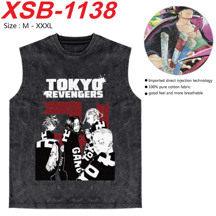 Tokyo Revengers Anime pure cotton wash vest T-shirt 250g M-3XL  XSB-1138