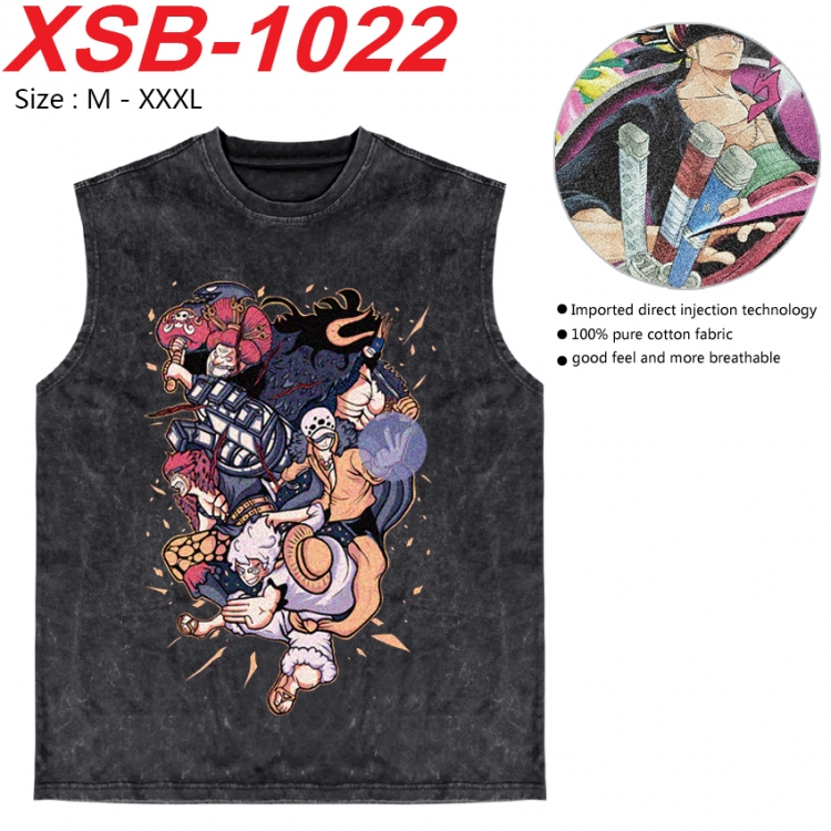 One Piece Anime pure cotton wash vest T-shirt 250g M-3XL  XSB-1022