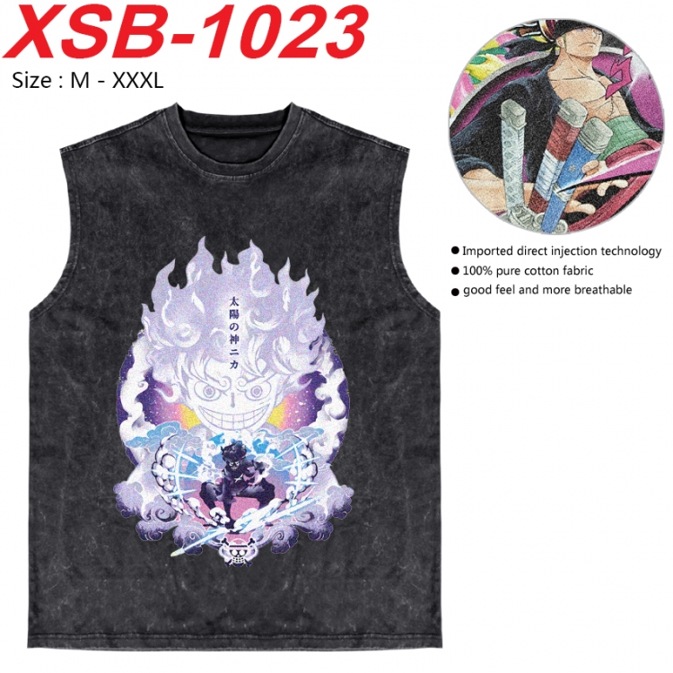 One Piece Anime pure cotton wash vest T-shirt 250g M-3XL  XSB-1023