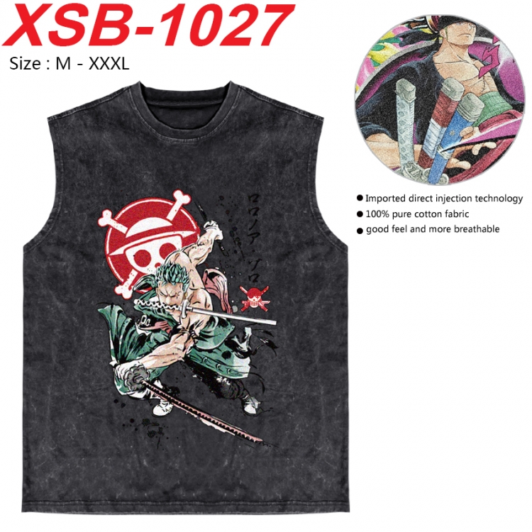 One Piece Anime pure cotton wash vest T-shirt 250g M-3XL XSB-1027