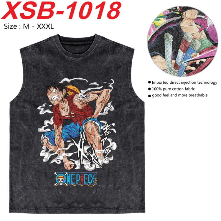 One Piece Anime pure cotton wash vest T-shirt 250g M-3XL XSB-1018