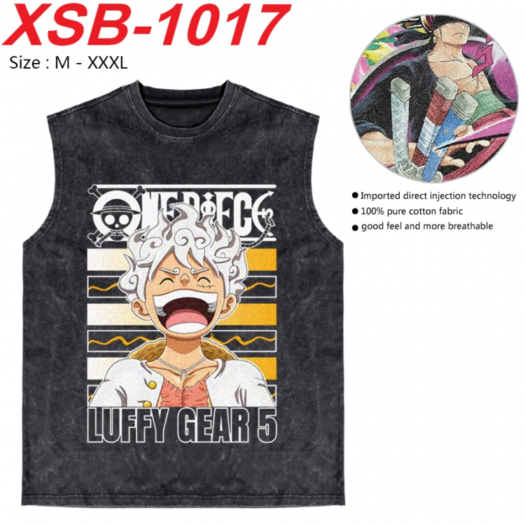 One Piece Anime pure cotton wash vest T-shirt 250g M-3XL  XSB-1017