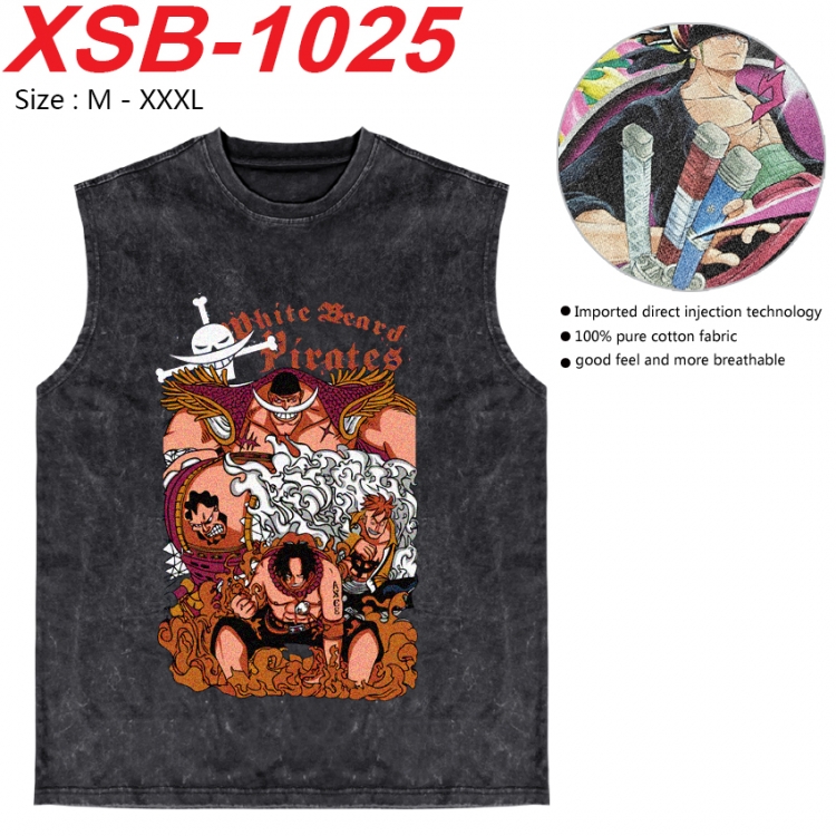 One Piece Anime pure cotton wash vest T-shirt 250g M-3XL  XSB-1025