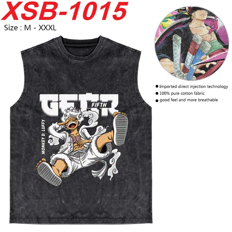 One Piece Anime pure cotton wash vest T-shirt 250g M-3XL XSB-1015