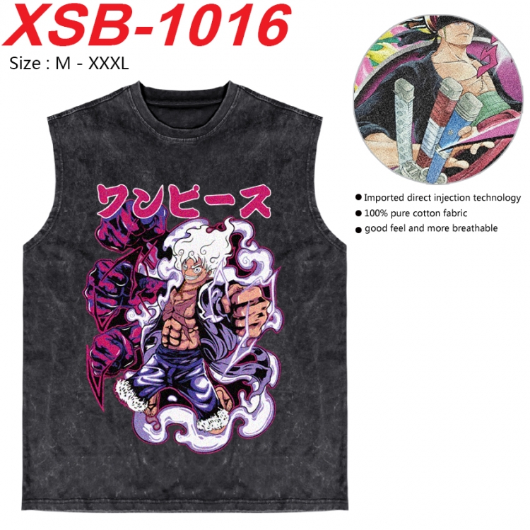 One Piece Anime pure cotton wash vest T-shirt 250g M-3XL XSB-1016