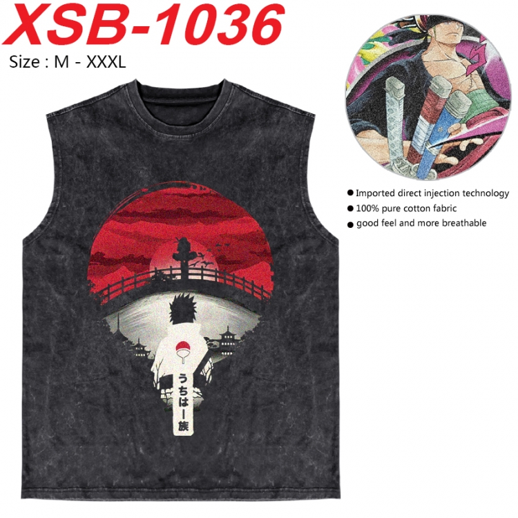 Naruto Anime pure cotton wash vest T-shirt 250g M-3XL   XSB-1036