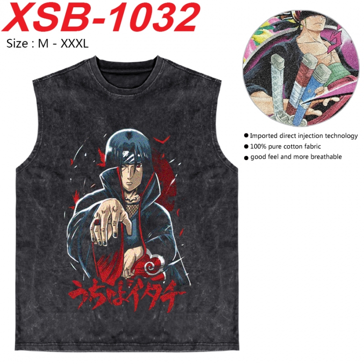 Naruto Anime pure cotton wash vest T-shirt 250g M-3XL   XSB-1032