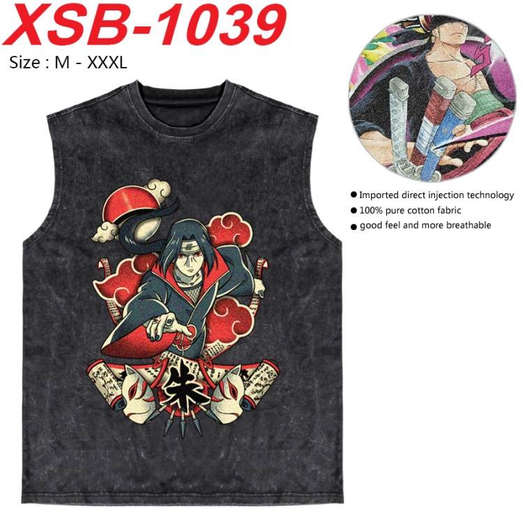 Naruto Anime pure cotton wash vest T-shirt 250g M-3XL   XSB-1039