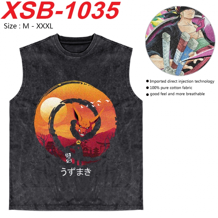 Naruto Anime pure cotton wash vest T-shirt 250g M-3XL  XSB-1035