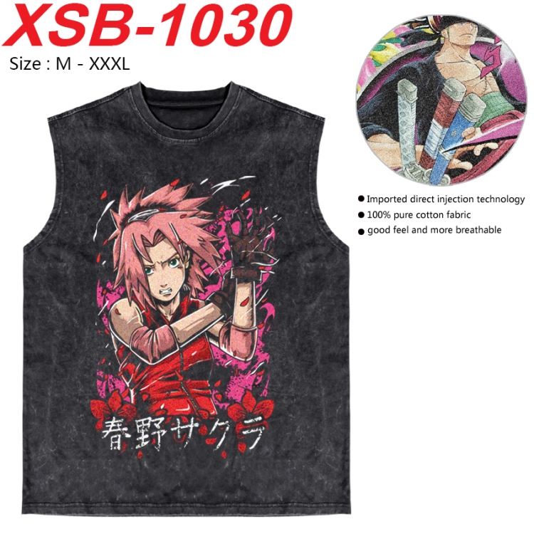 Naruto Anime pure cotton wash vest T-shirt 250g M-3XL  XSB-1030