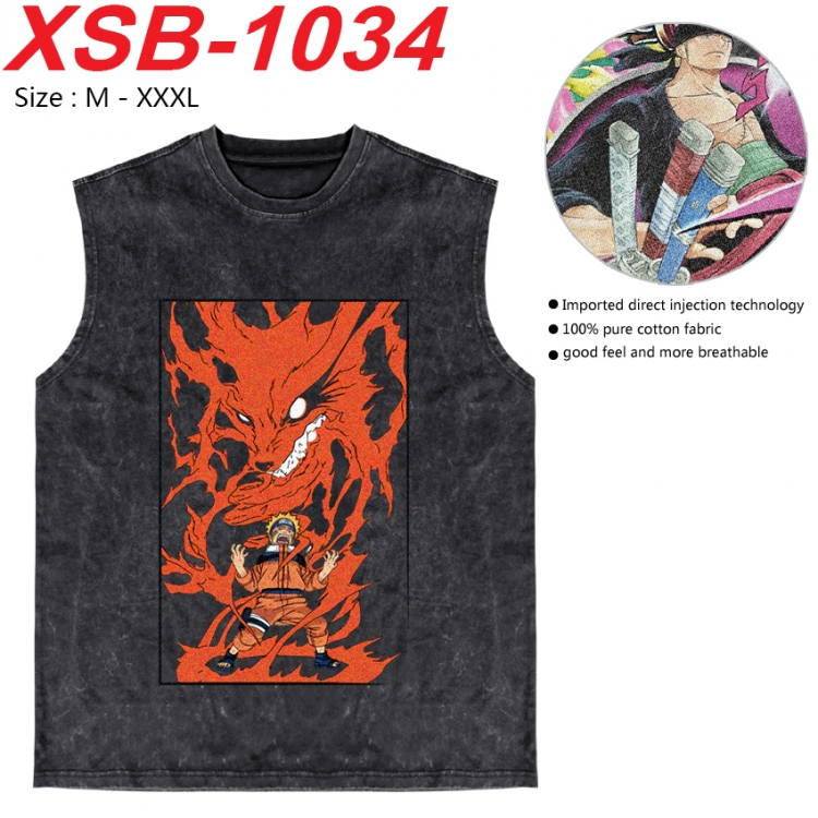 Naruto Anime pure cotton wash vest T-shirt 250g M-3XL  XSB-1034