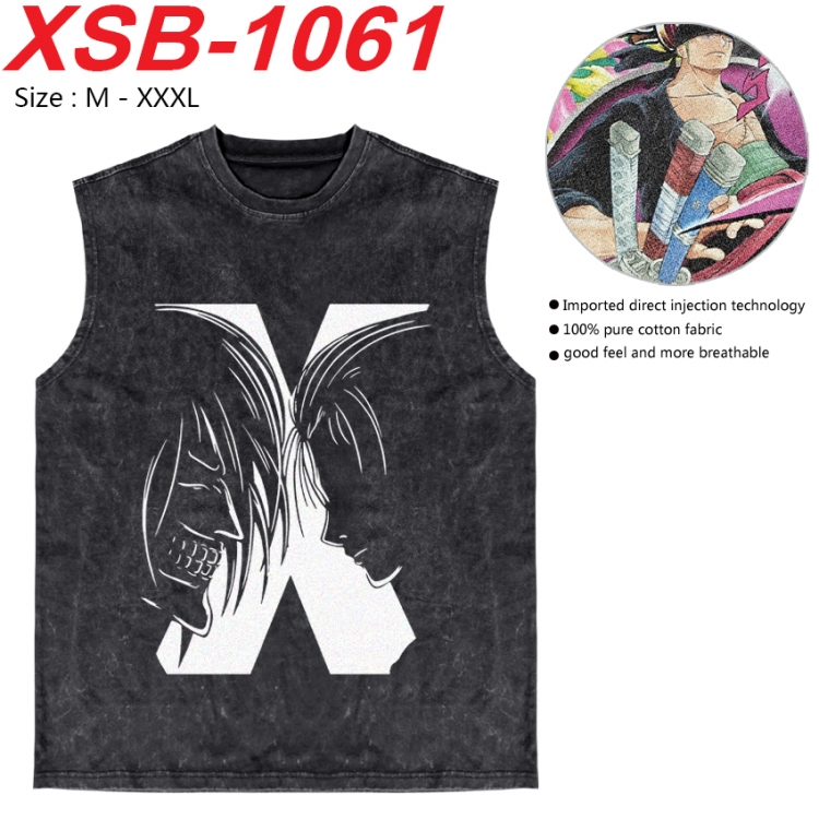 Shingeki no Kyojin Anime pure cotton wash vest T-shirt 250g M-3XL