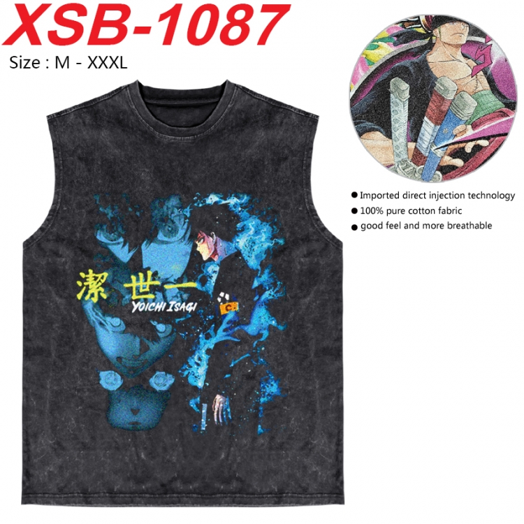 BLUE LOCK Anime pure cotton wash vest T-shirt 250g M-3XL XSB-1087