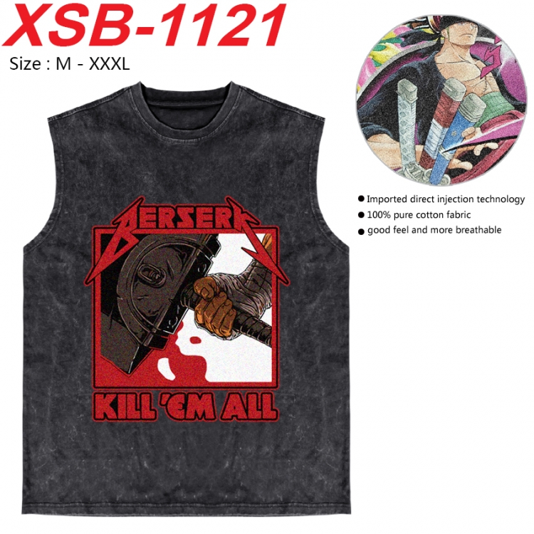 Berserk Anime pure cotton wash vest T-shirt 250g M-3XL