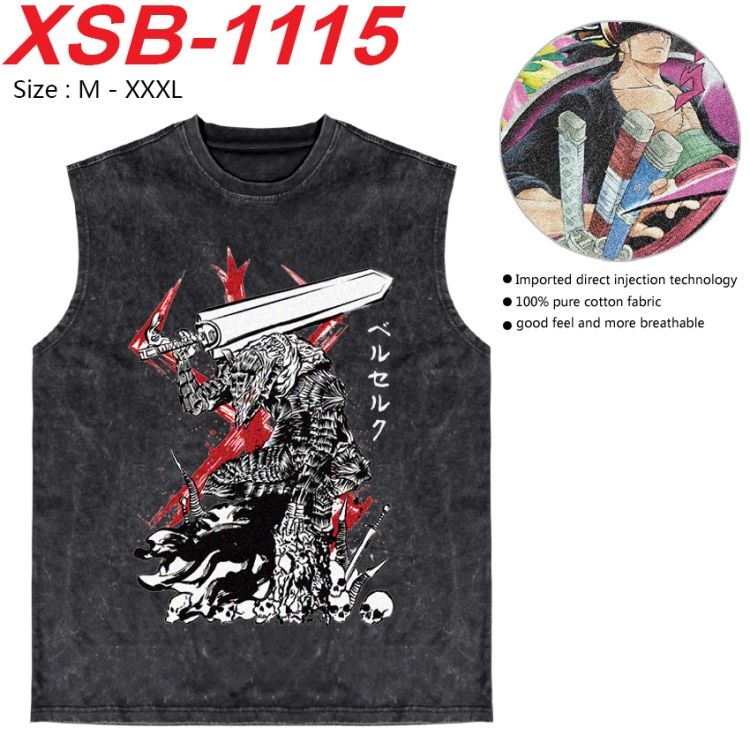 Berserk Anime pure cotton wash vest T-shirt 250g M-3XL