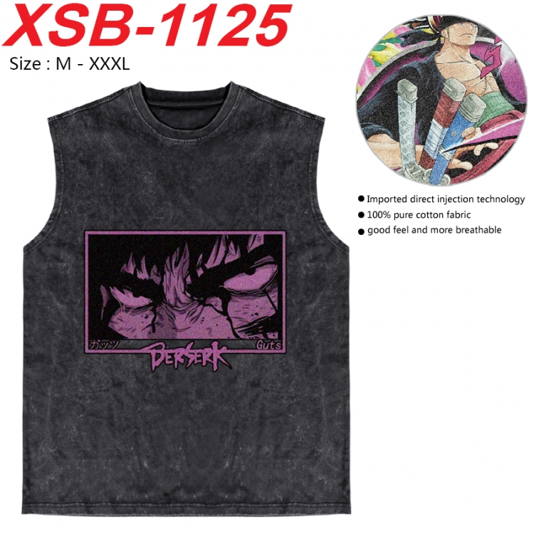 Berserk Anime pure cotton wash vest T-shirt 250g M-3XL