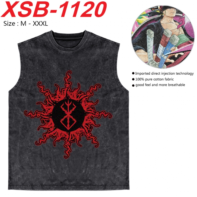 Berserk Anime pure cotton wash vest T-shirt 250g M-3XL