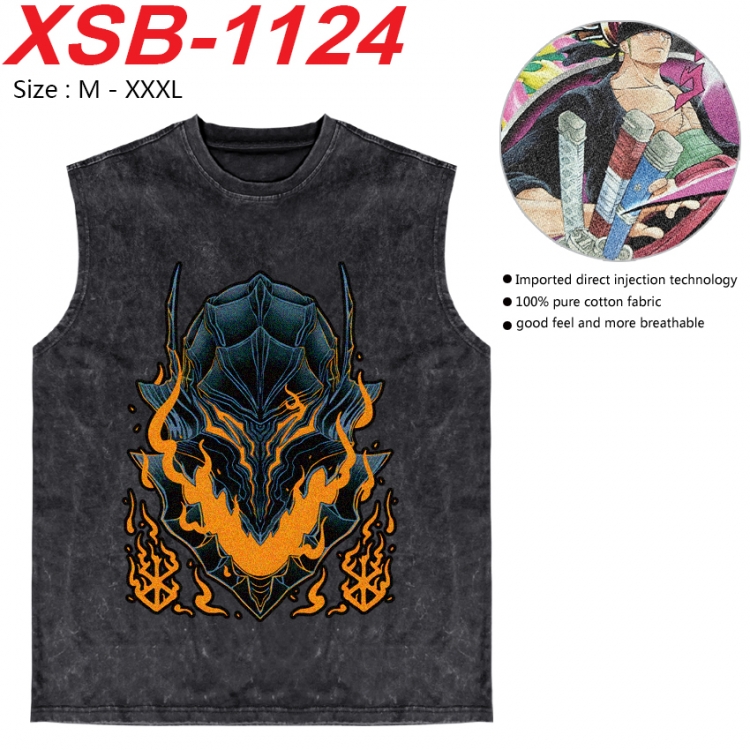 Berserk Anime pure cotton wash vest T-shirt 250g M-3XL