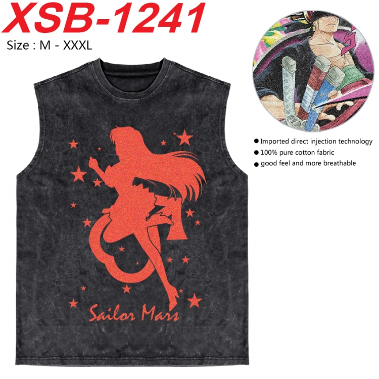 sailormoon Anime pure cotton wash vest T-shirt 250g M-3XL