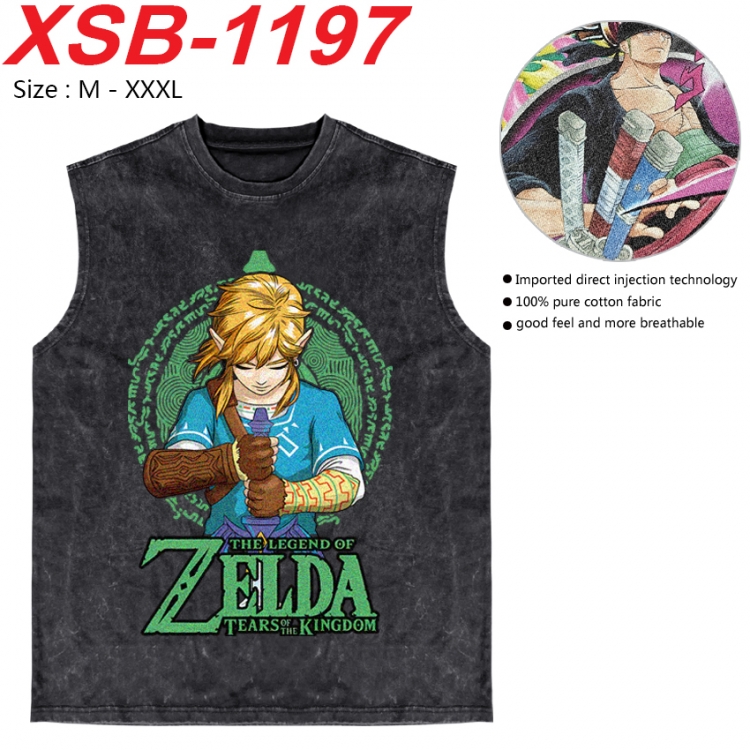 The Legend of Zelda Anime pure cotton wash vest T-shirt 250g M-3XL