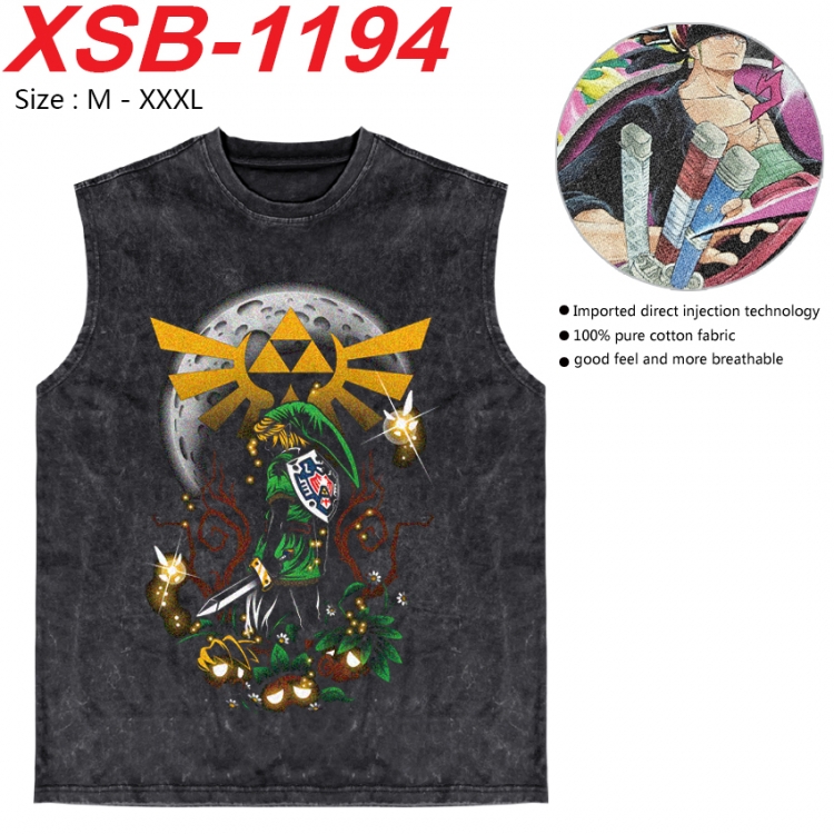 The Legend of Zelda Anime pure cotton wash vest T-shirt 250g M-3XL