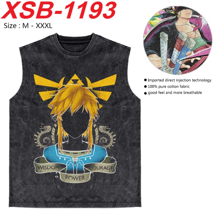 The Legend of Zelda Anime pure cotton wash vest T-shirt 250g M-3XL