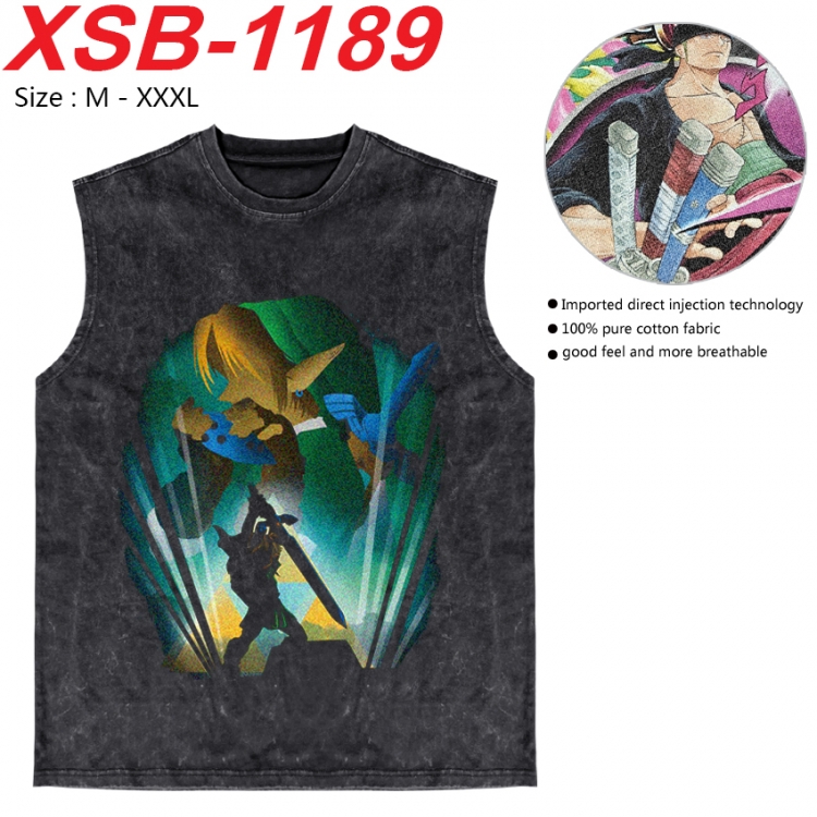 The Legend of Zelda Anime pure cotton wash vest T-shirt 250g M-3XL