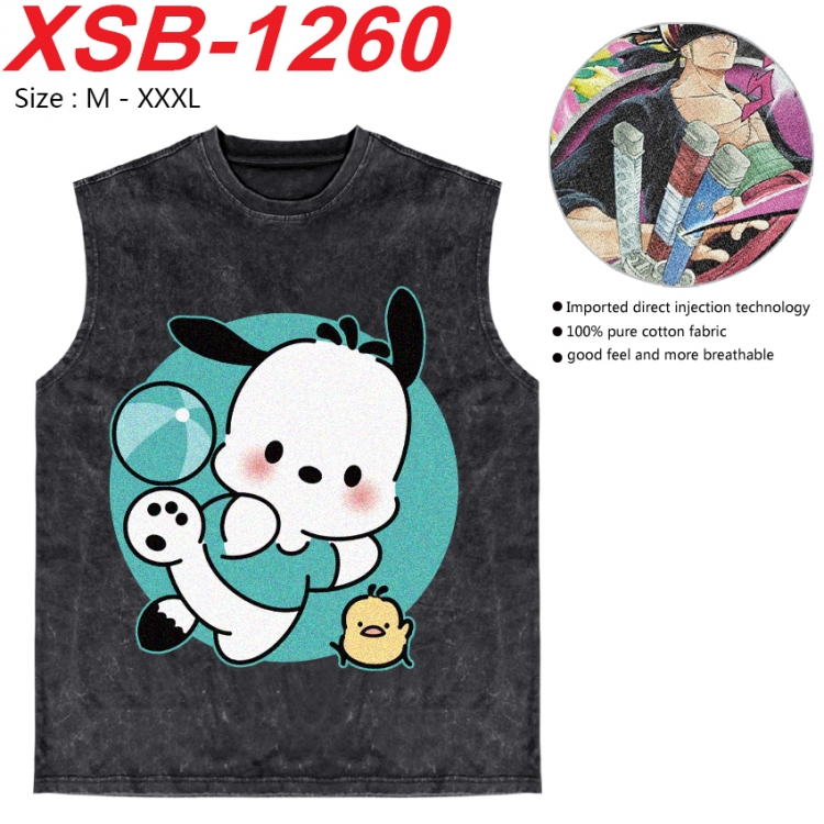 sanrio Anime pure cotton wash vest T-shirt 250g M-3XL