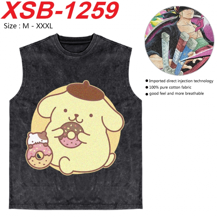 sanrio Anime pure cotton wash vest T-shirt 250g M-3XL