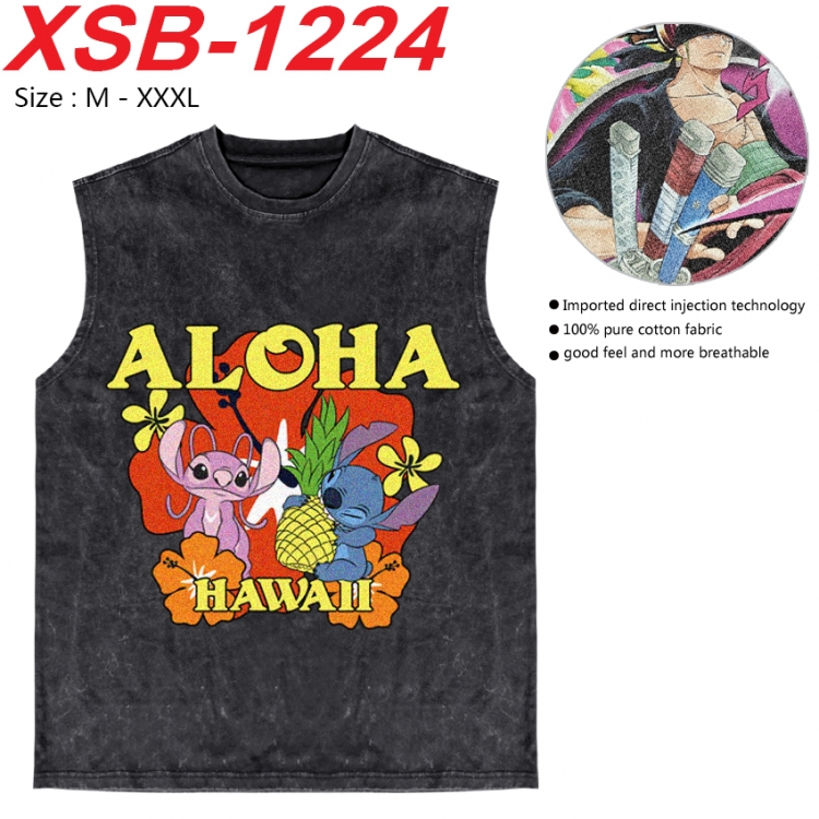 Lilo & Stitch Anime pure cotton wash vest T-shirt 250g M-3XL