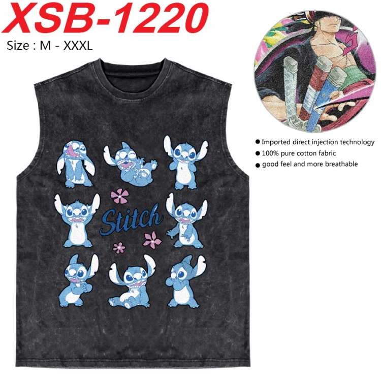 Lilo & Stitch Anime pure cotton wash vest T-shirt 250g M-3XL