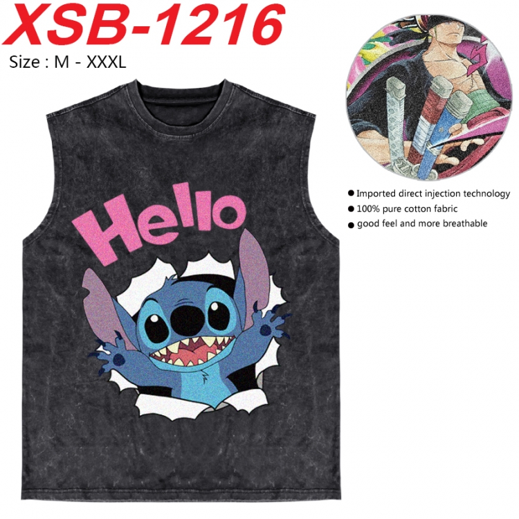 Lilo & Stitch Anime pure cotton wash vest T-shirt 250g M-3XL