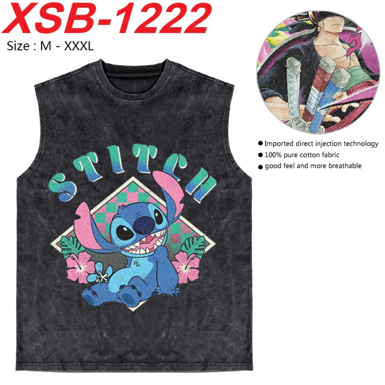 Lilo & Stitch Anime pure cotton wash vest T-shirt 250g M-3XL