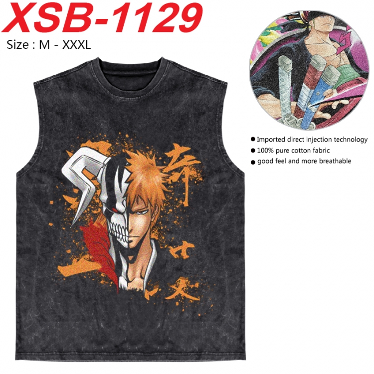 Bleach Anime pure cotton wash vest T-shirt 250g M-3XL