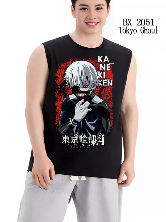 Tokyo Ghoul Anime peripheral printed pure cotton vest T-shirt BX2051