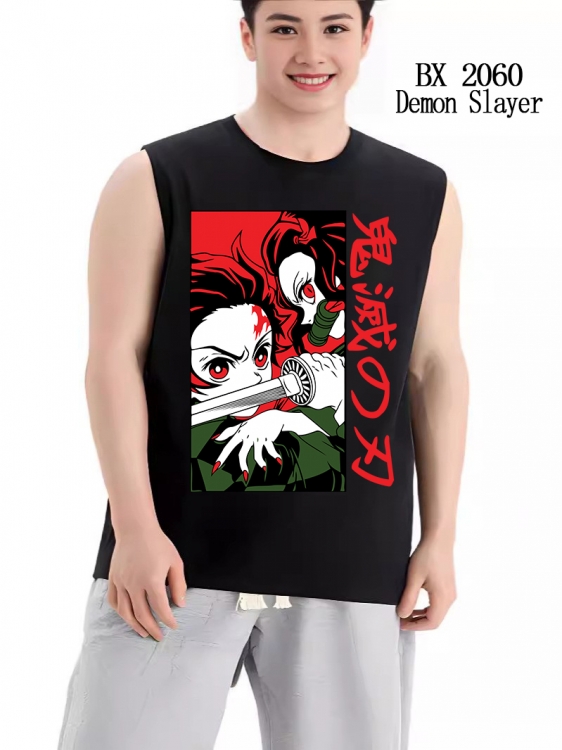 Demon Slayer Kimets Anime peripheral printed pure cotton vest T-shirt BX2060