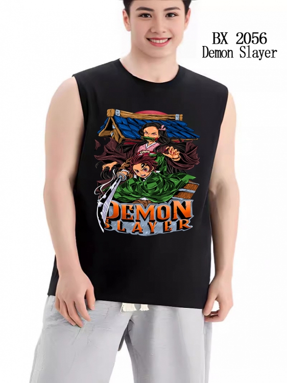 Demon Slayer Kimets Anime peripheral printed pure cotton vest T-shirt BX2056