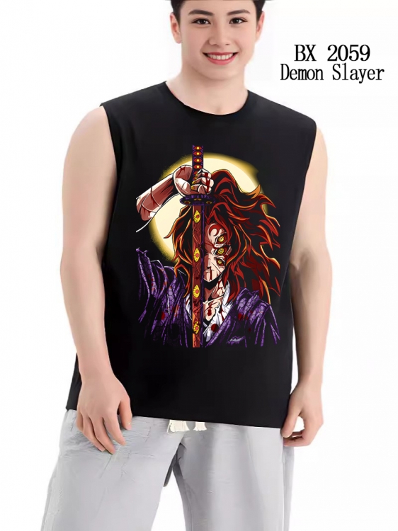 Demon Slayer Kimets Anime peripheral printed pure cotton vest T-shirt BX2059