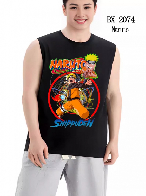 Naruto Anime peripheral printed pure cotton vest T-shirt BX2074