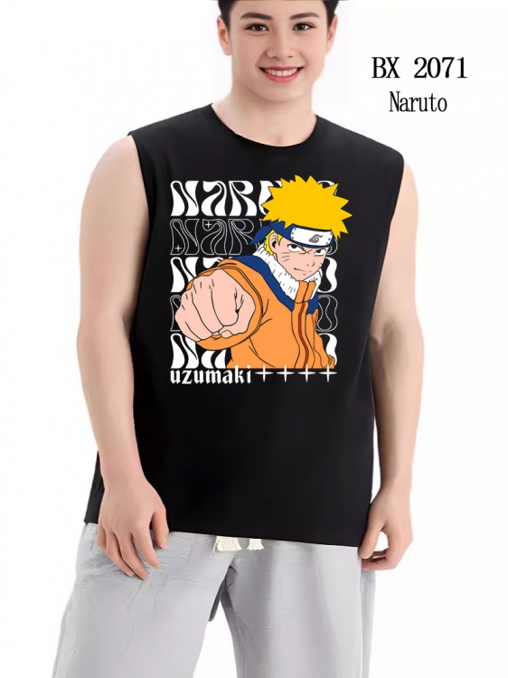 Naruto Anime peripheral printed pure cotton vest T-shirt BX2071