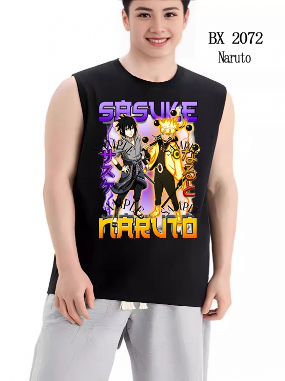 Naruto Anime peripheral printed pure cotton vest T-shirt BX2072