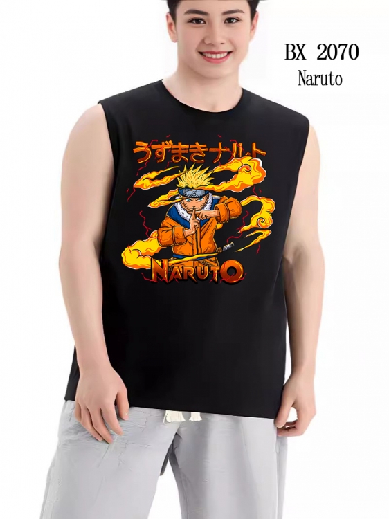 Naruto Anime peripheral printed pure cotton vest T-shirt BX2070