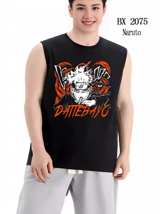 Naruto Anime peripheral printed pure cotton vest T-shirt BX2075