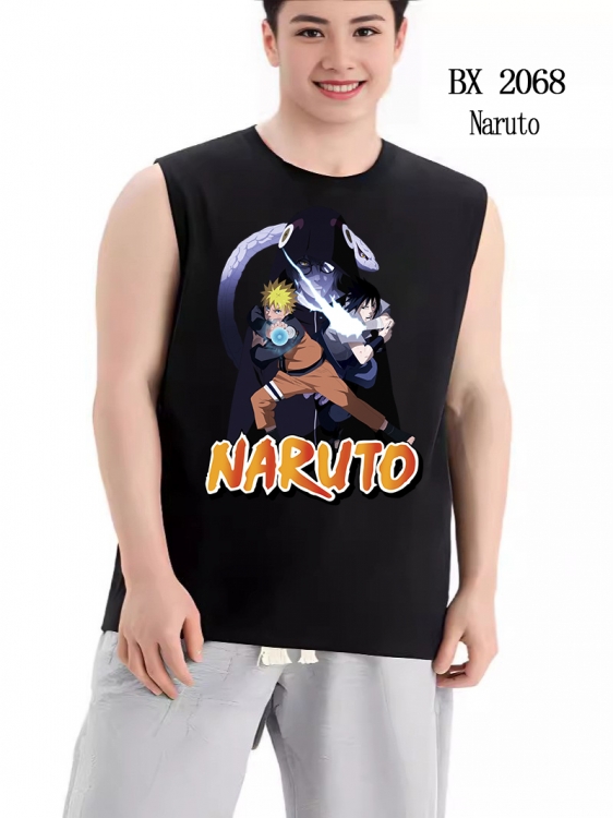 Naruto Anime peripheral printed pure cotton vest T-shirt BX2068