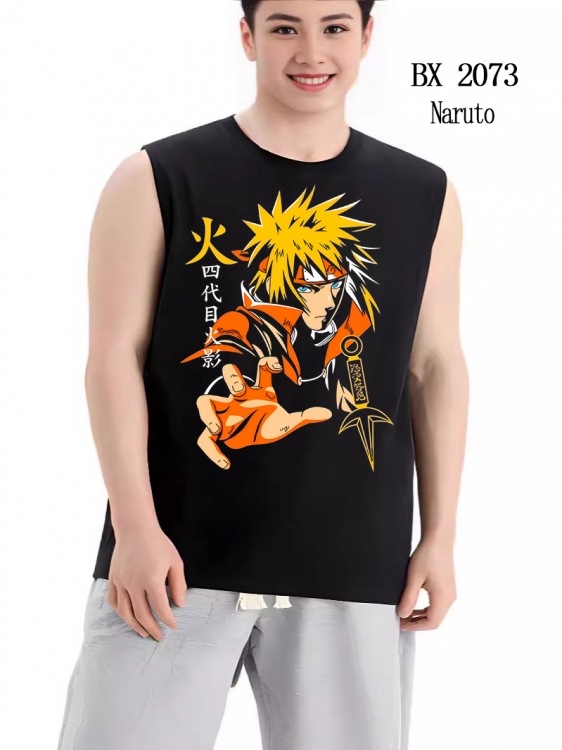 Naruto Anime peripheral printed pure cotton vest T-shirt BX2073