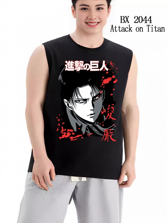 Shingeki no Kyojin Anime peripheral printed pure cotton vest T-shirt BX2044