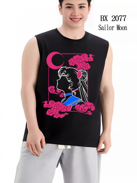 sailormoon Anime peripheral printed pure cotton vest T-shirt BX2077