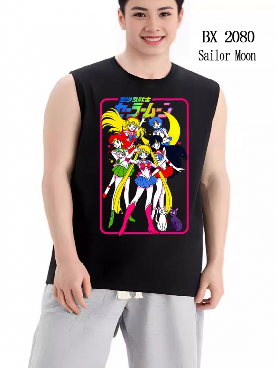 sailormoon Anime peripheral printed pure cotton vest T-shirt BX2080